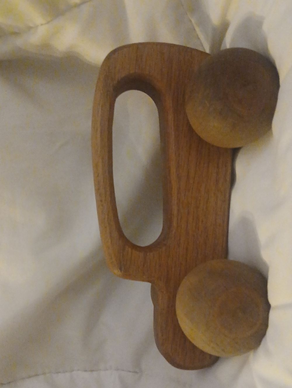 Wooden Handheld Massager in Natural Brown